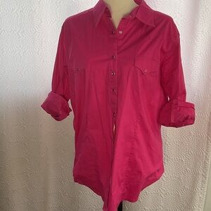 Wrangler Women's hot pink  Button-Down Shirt